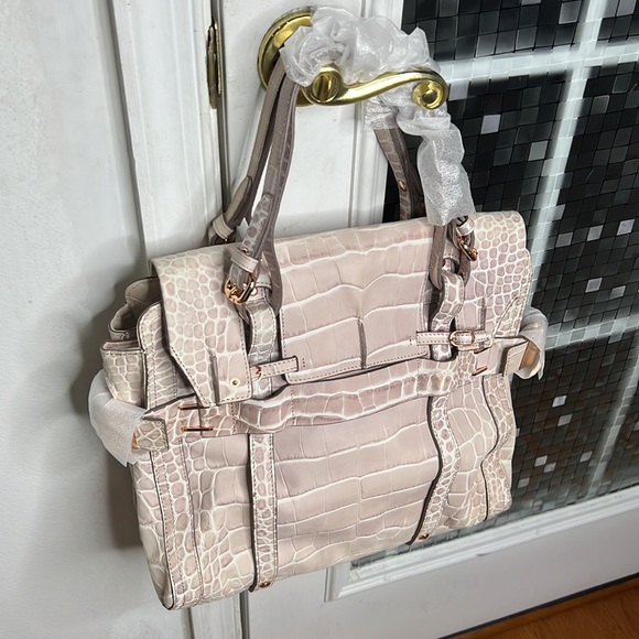 💕 Kooba gorgeous light pink rose gold handcrafted leather xlarge satchel nwot💕 - Picture 2 of 16